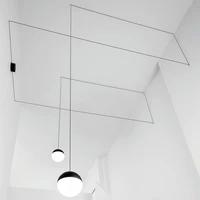 post modern diy geometric lines string light led pendant light for living room dining room bedroom 12 heads