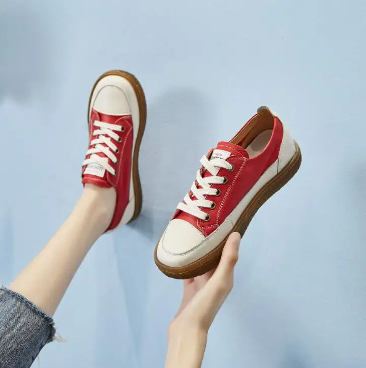 Модель 2020 женские кожаные лоферы ручной работы Воловья кожа гибкая Весенняя