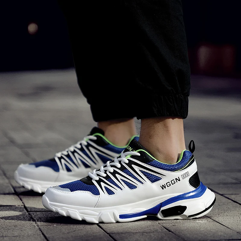 Хит продаж всесезонные кроссовки для бега мужские спортивные на шнуровке