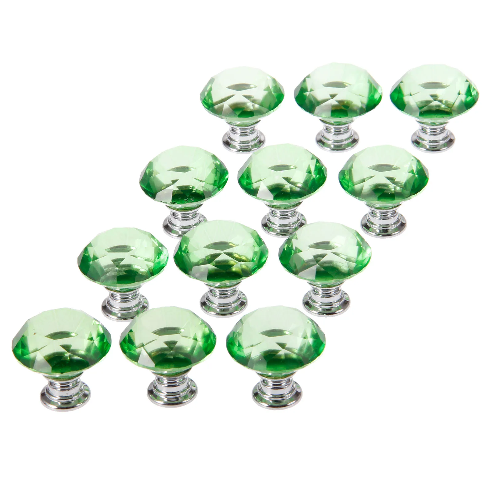 12 шт 30 мм ручки для выдвижных ящиков из хрустального стекла в форме бриллианта