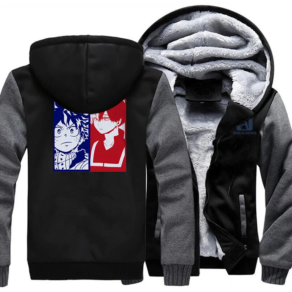 

My Hero Academia Deku Todoroki Shoto Anime Bodywarm Men's Hoodie Sweatshirt Harajuku Sportswear Fabrics Hoodies Men's Warm Coat