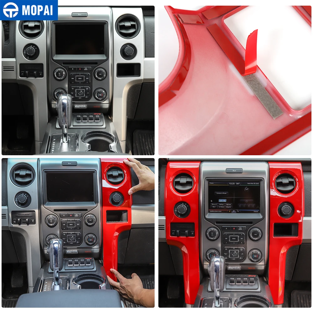 MOPAI для Ford F150 Raptor 2009- ABS Автомобильная центральная консоль навигационная панель декоративная крышка для Ford F150 Raptor 2009