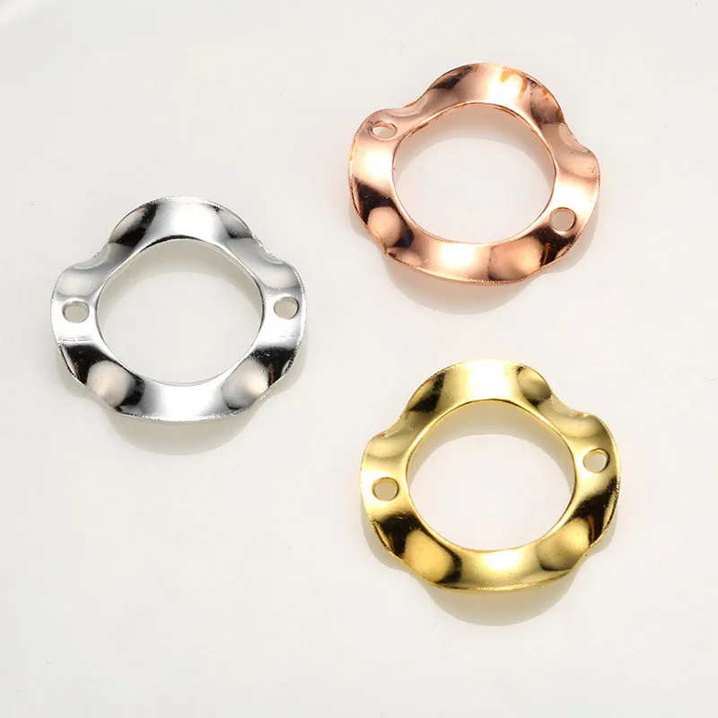 

18mm Metal wave circle connectors for diy earring round hoop bracelet pendant connectors handmake jewelry making accessories