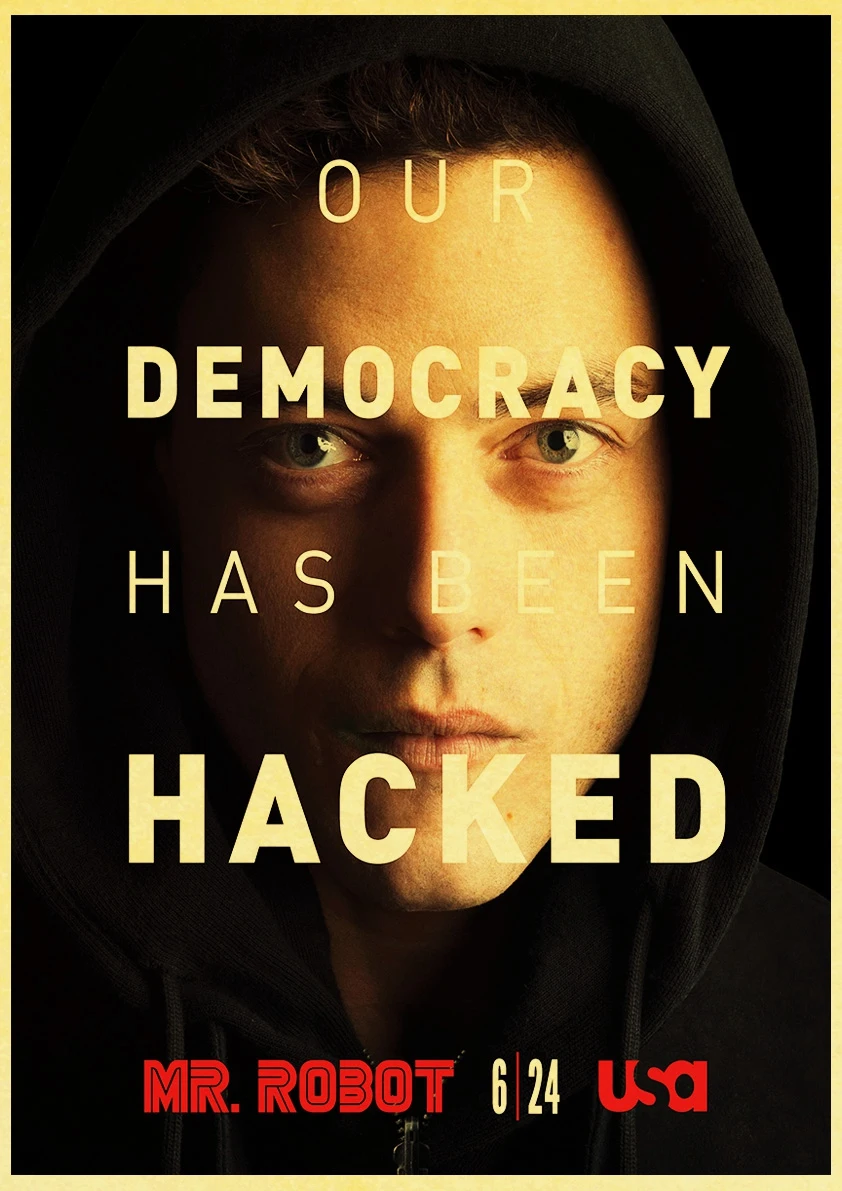 E100 Ретроамериканский душевный триллер плакат с актерами сериала-Mr. Робот-наклейка для фильма стена крафт-бумага кино Декор/любовник коллекция - Цвет: E100
