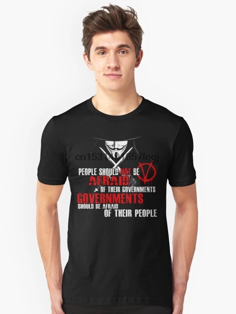 V для VENDETTA GUY FAWKES футболка с цитатой заговора|Мужские футболки| |