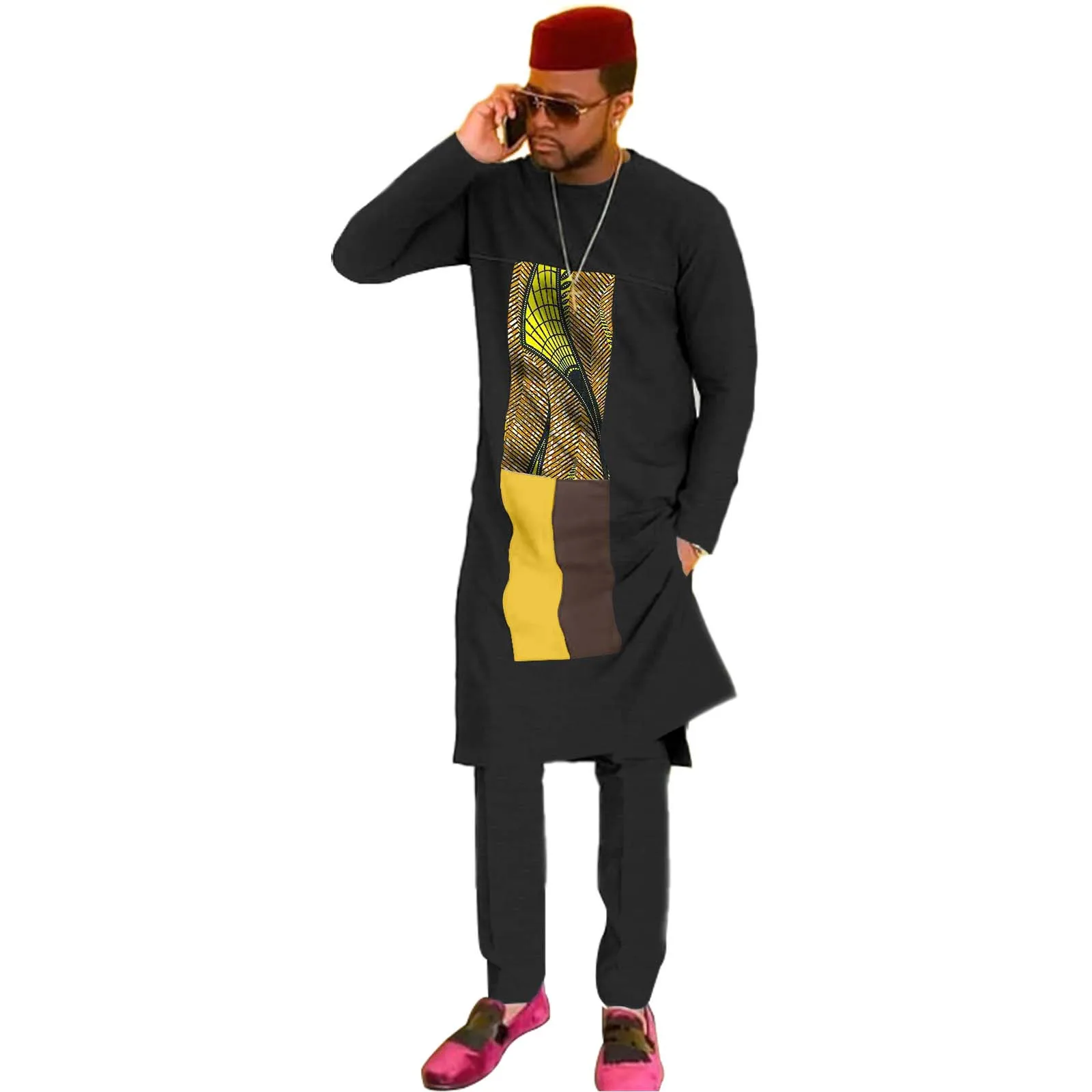 Africa Clothes for Men Dashiki Men Set African Traditional Clothing Top+Pants Two-Piece V2116035