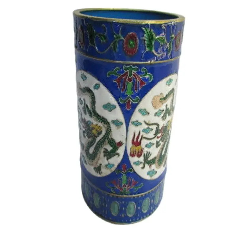 The Antique Good Cloisonne Dragon In Ancient China. Pen Container