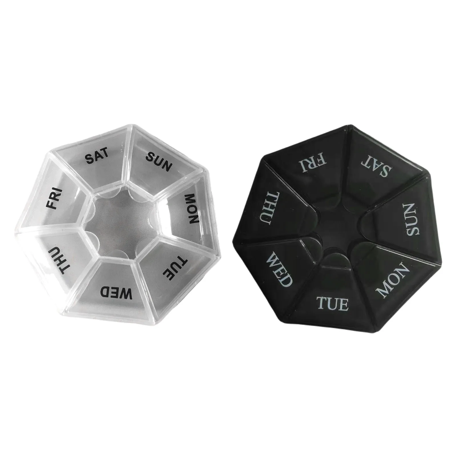 

1PC Round 7 Compartment Pill Box Transparent Medicine Pill Case Portable One-week Pill Box Healthcare Supplies For Original