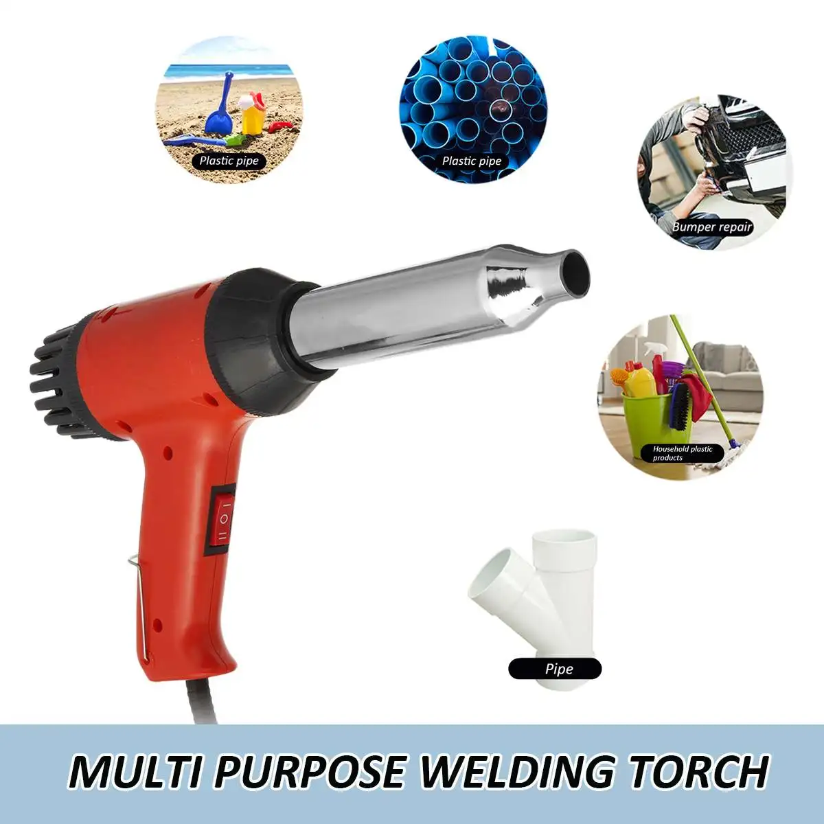

220V 750W Adjustable Temperature Hot Air Torch Electric Heat Gun Multifunction Plastic Welding Gun Tool Kit Thermal Power Tools