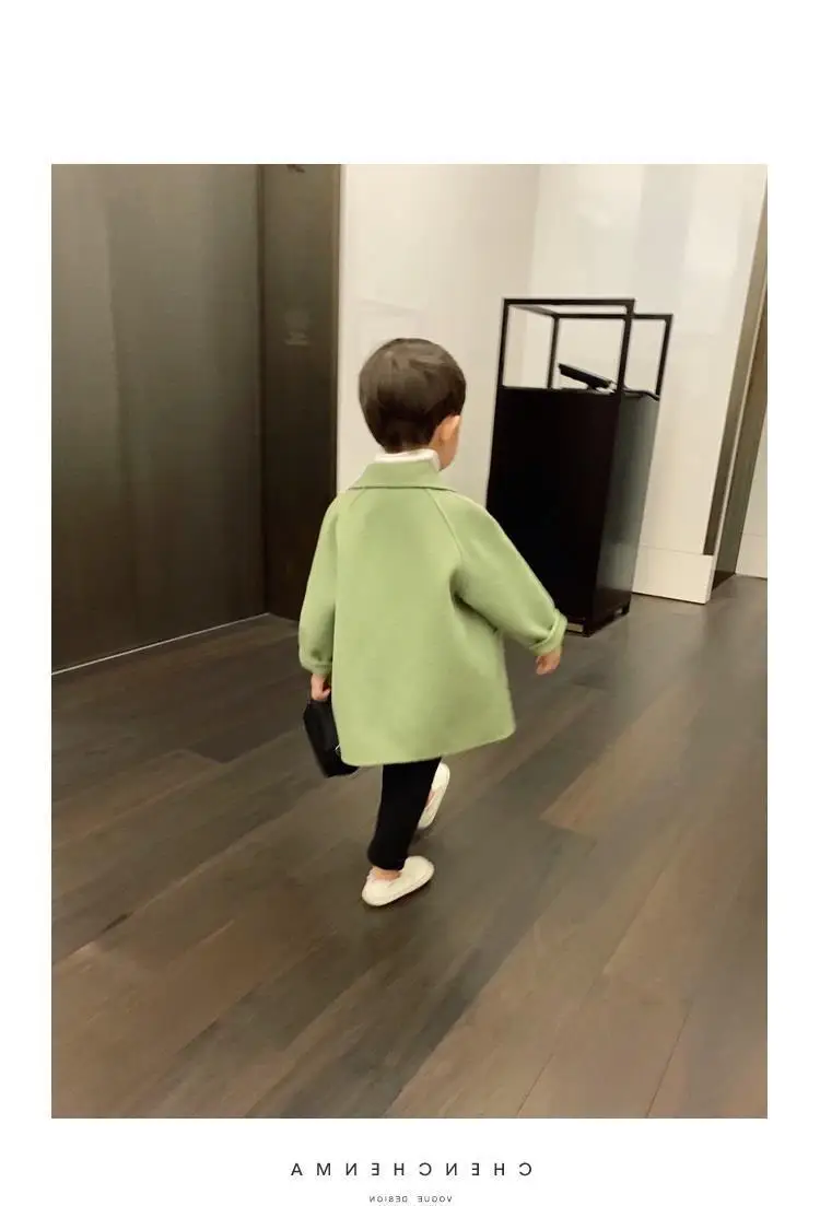 WLG модное зимнее шерстяное пальто для мальчиков детское длинное стильное плотное