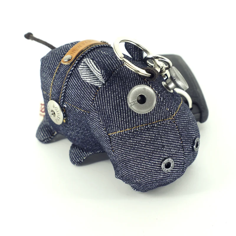 

Steam Spirit 2016 Blue Hippo Ornaments Stuffed Plush Toy Unique Personality Keyring Key Holder Handmade Gift for Girl Boy