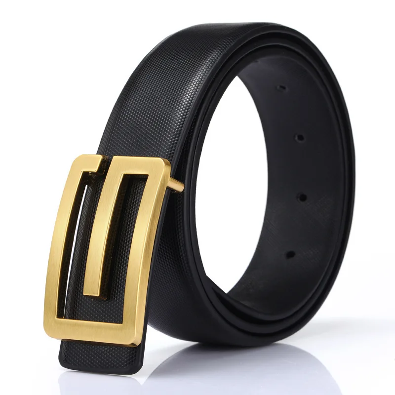 

Men Belt Male Genuine Leather Strap Belts For Men Top Quality Letter G Buckle Black Belts Cummerbunds Cinturon Hombre