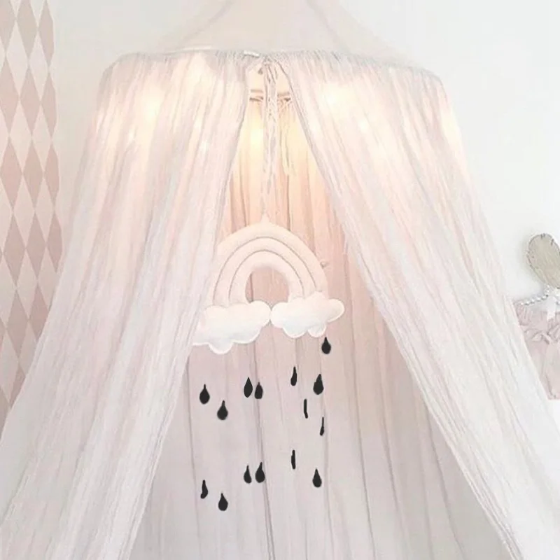 Милая Детская кровать колокольчик Радуга капля детская кроватка палатка Декор