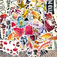 49pcs hand drawing autumn leaf sticker planner scrapbooking diy leaves cute plants stickers cute journal stationery