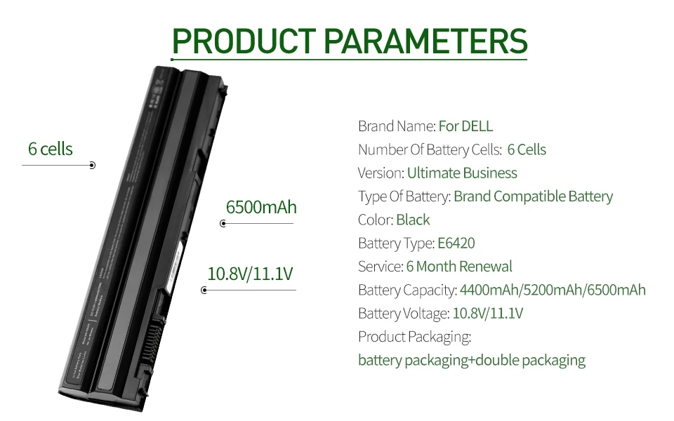 Golooloo 6500 мАч аккумулятор для ноутбука Dell Inspiron 15R(7520) Latitude E5420 E5420 ATG E5420m E5430 E5520 E5520m E5530 E6420