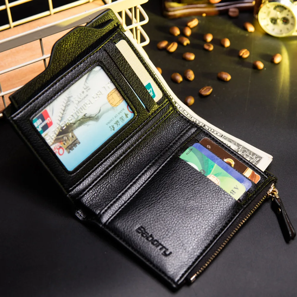 RFID защита от кражи монета сумка на молнии мужские кошельки с карманом ID Блокировка мини тонкий кошелек автоматический всплывающий кошелек для кредитных карт