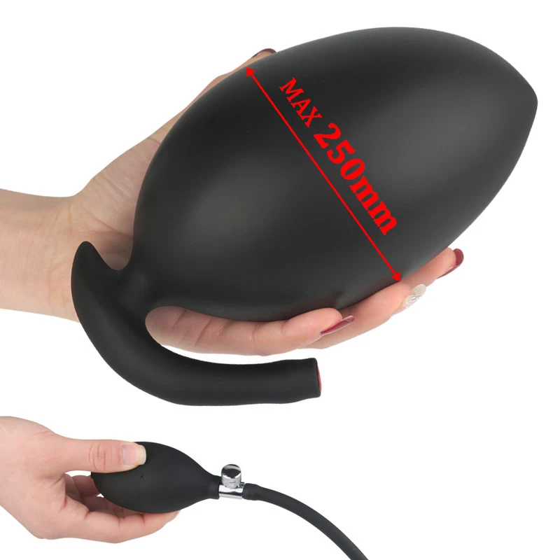 Надувной силиконовый супер большой фаллоимитатор диаметром 250 мм с анальной