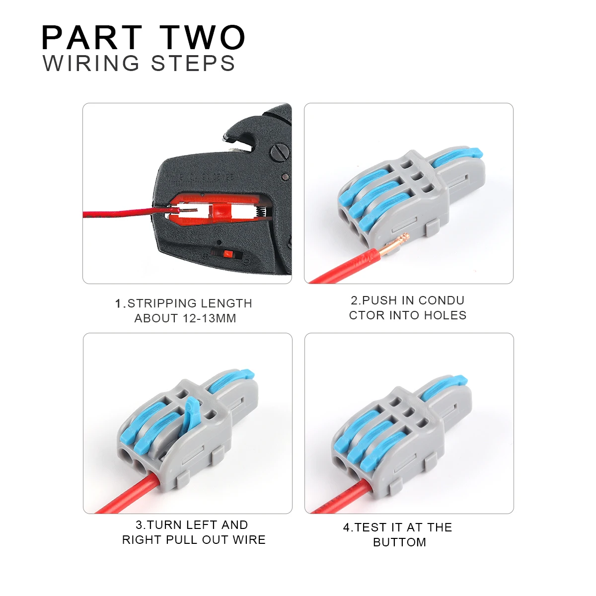 1 Input 2/3/4/5 Output Splitter Quick Spring Splicing Wire Connector Electric Cable Terminal Block Push In With Operation Lever |