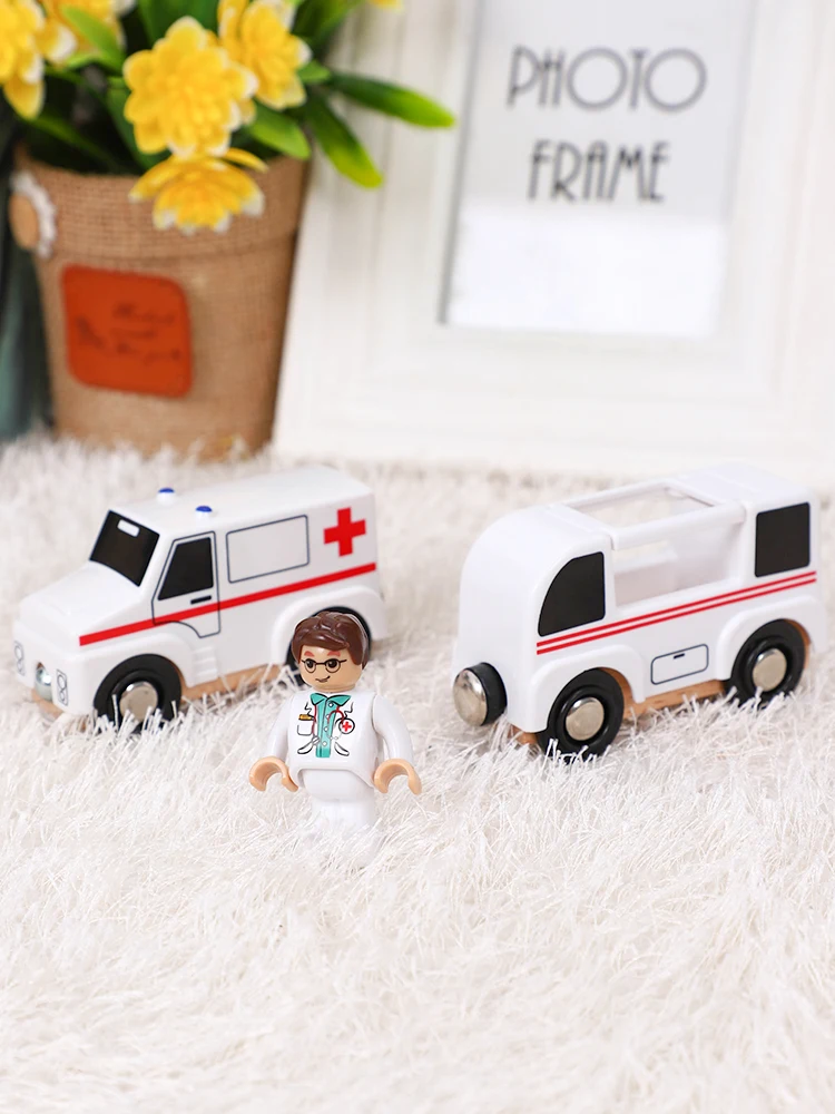 Деревянный магнитный Поезд Самолет деревянная железная дорога вертолет