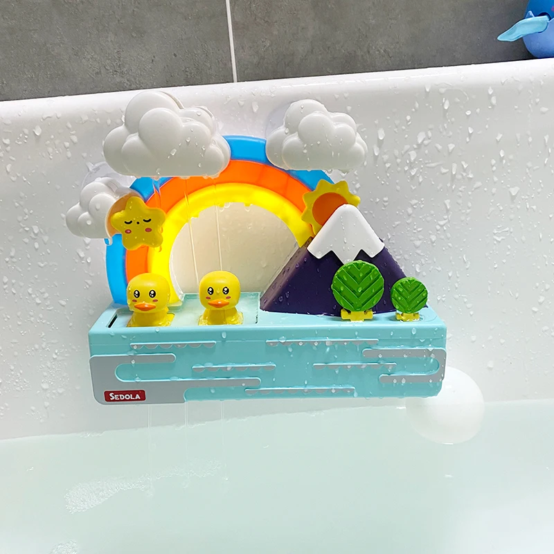 Детские Игрушки для ванны Электрический Радужный трубопровод душа желтые утки