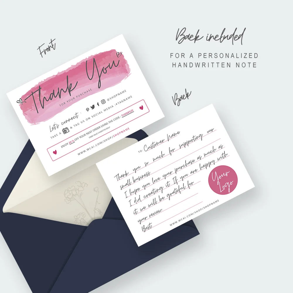 Сделай сам розовая визитная карточка Двусторонняя упаковка вставные карточки