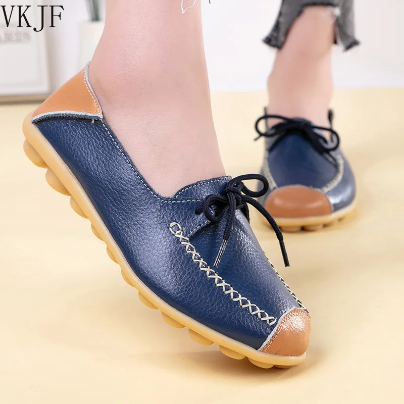 

Туфли женские из натуральной кожи, Мокасины, лоферы для мам, мягкая повседневная обувь на плоской подошве для отдыха, весна 2021