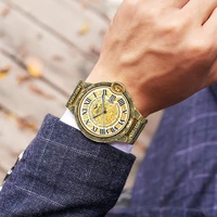 2020 new watch for men diamond watch waterproof gold vintage man business watch mens watch top brand luxury male clock hours