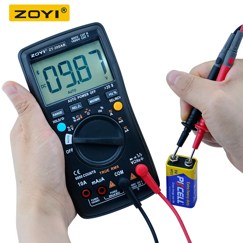 6000 Counts True RMS Bluetooth / Multipurpose Smart Multimeter ZOYI ZT-300AB with temperature and NCV | Инструменты