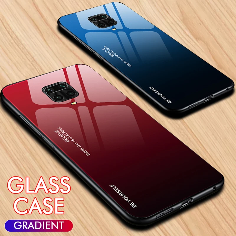 Градиентный чехол из закаленного стекла для Xiaomi Redmi Note 8 7 8T 9S 9 Pro Max защитный 9Pro