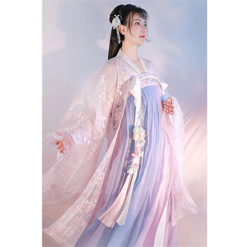 

Oriental Elegant Hanfu for Women Traditional Chinese Style Purple Fairy Princess Dress Girl Lace Pink Vintage Costume Party Wear