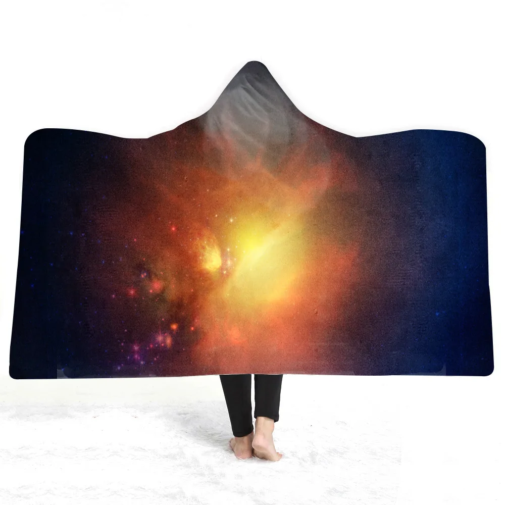 6 Новое поступление Vortex Space Galaxy 3D набивное Флисовое одеяло с капюшоном зимнее теплое Коралловое Флисовое одеяло s для детей и взрослых - Цвет: 6
