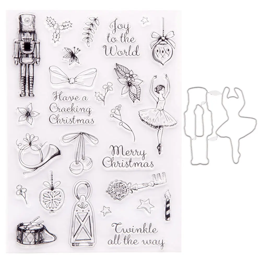 

RUBBER Stamp Silicone Clear Stamps CUTTING DIES For Scrapbooking STENSICLS CHRISTMAS ACCESSORIES DIY PAPER Album Cards MAKING