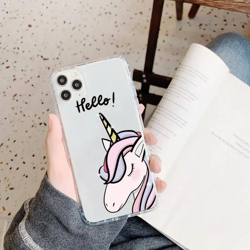 

unicorn Cute rainbow cartoon Phone Case Transparent soft For iphone 5 5s 5c se 6 6s 7 8 11 12 plus mini x xs xr pro max