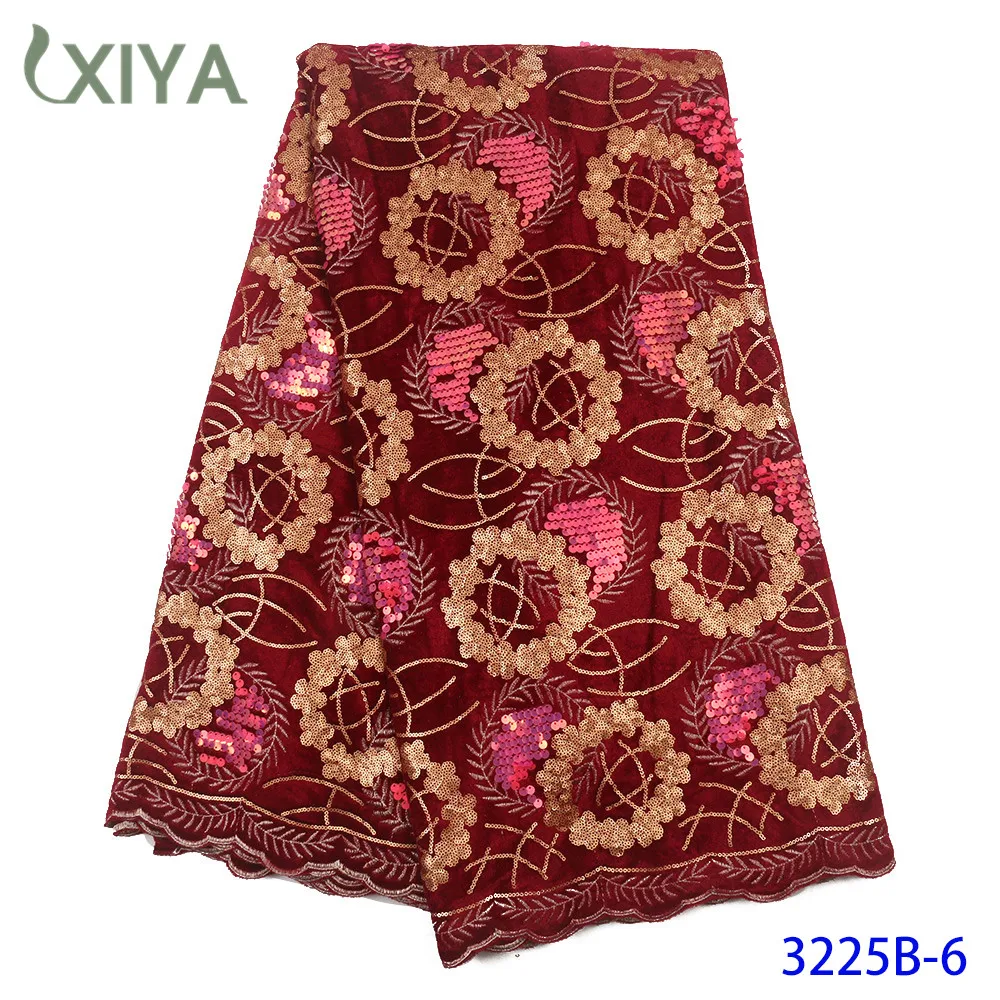 Королевский синий африканские блестки ткани бархатное кружево