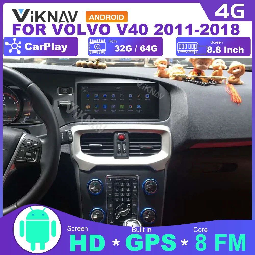 

8.8 inch Car radio Android car autoradio For Volvo V40 2011-2018 car Navi GPS video DVD multimedia stereo player 2 din