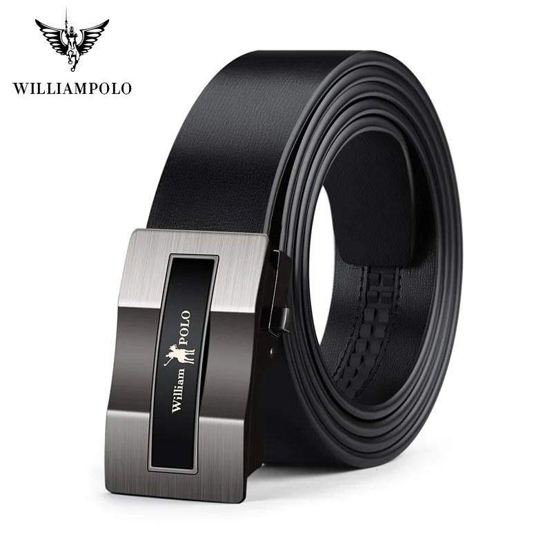 Ремень WILLIAMPOLO мужской из натуральной кожи брендовый Роскошный пояс с