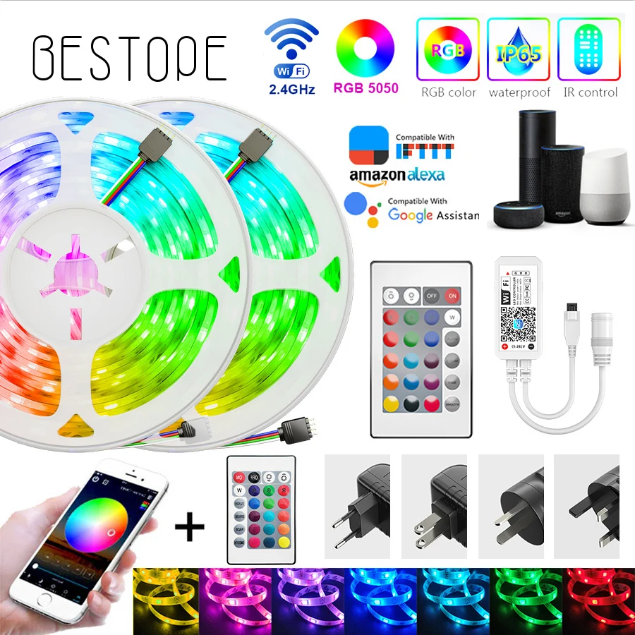 Светодиодная лента с Wi-Fi SMD 5050 гибкая лампа диодами 12 В постоянного тока