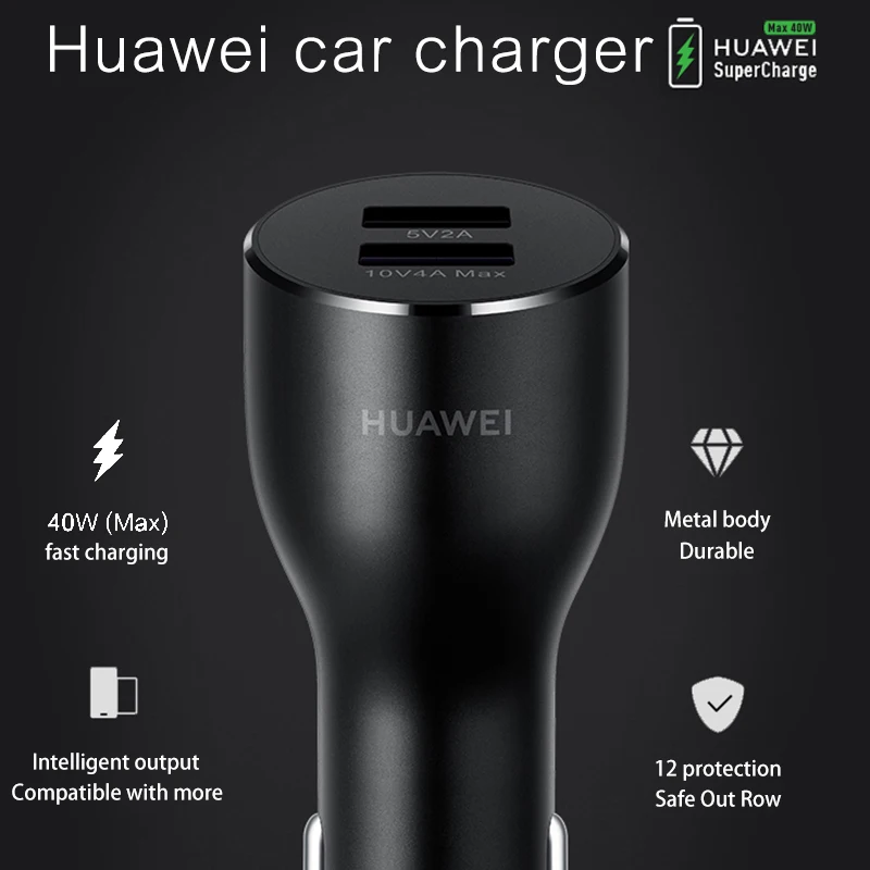 Автомобильное зарядное устройство HUAWEI 40 Вт Max CP37 кабель USB Type-C для суперзарядки