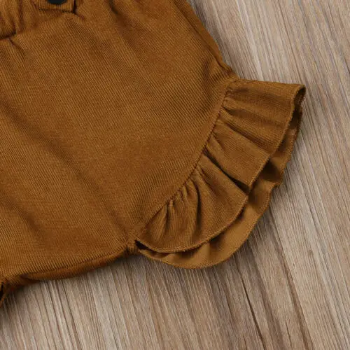 

AU Baby Girls Toddler Infant Top Shirt Ruffle Bib Short Pants Outfit Clothes