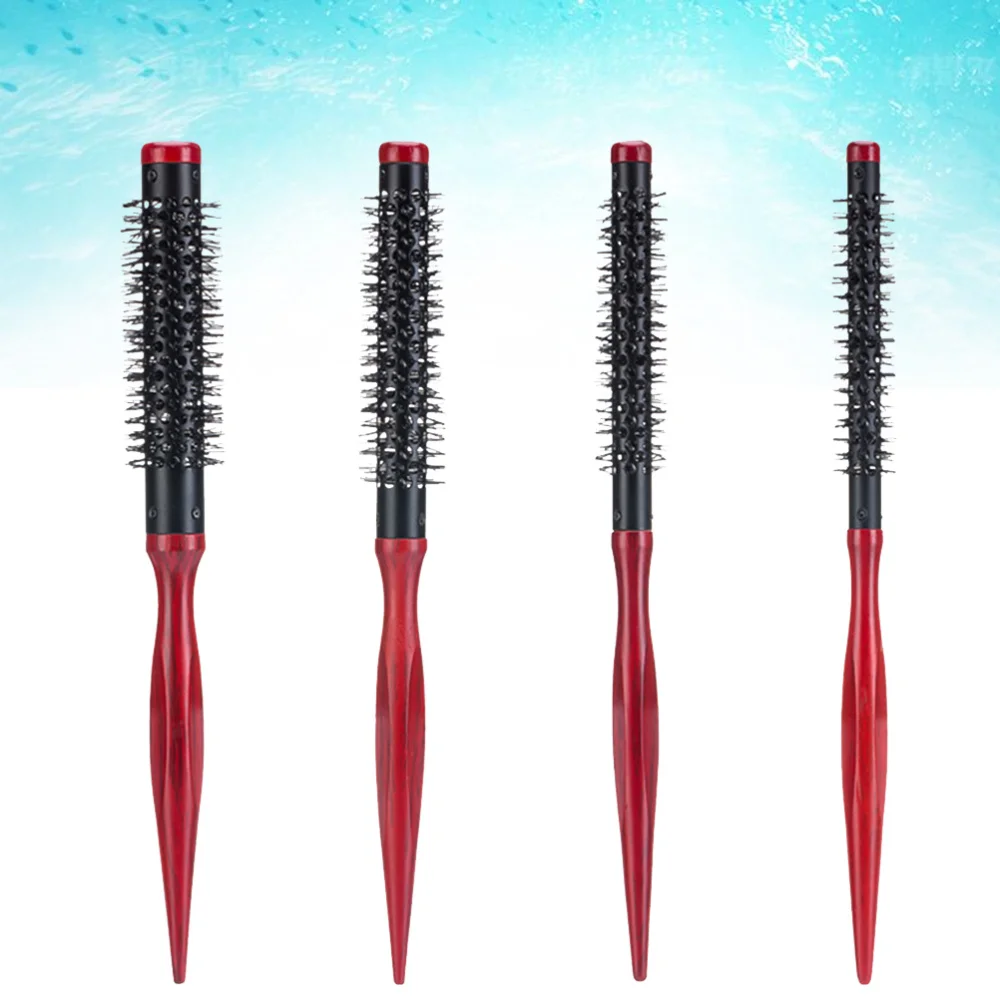 

4pcs Wood Combs Curly Hair Roller Hair Styling Comb Mini Hairdressing Comb for Home Salon
