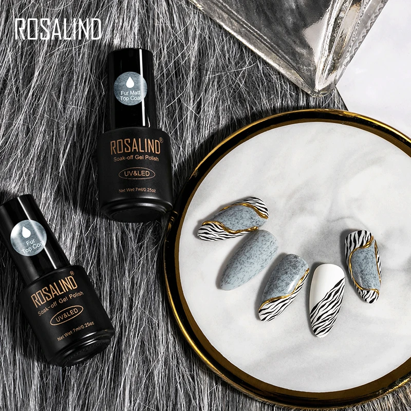 Гель-лак ROSALIND Fur Matt Top Coat зимний эффект базовый топ Праймер для маникюра