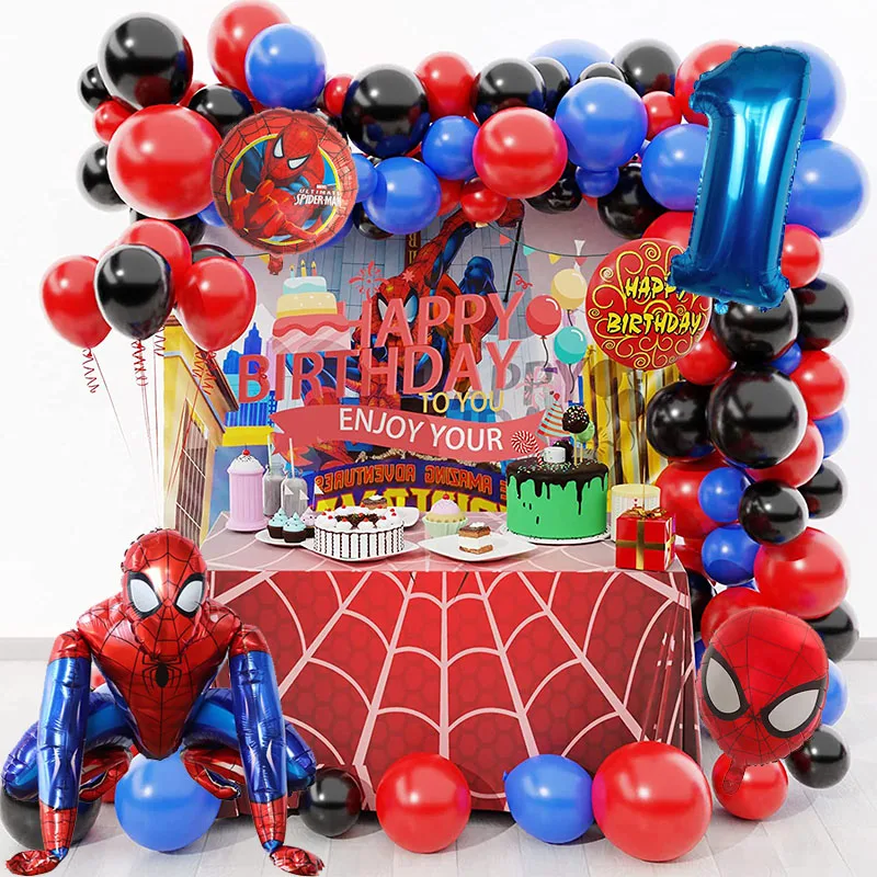 

1Set Super Hero 3D Spiderman Marvel Balloon Garland Latex Air Globos Birthday Party Decoration Baby Shower Inflatable Kids Toy