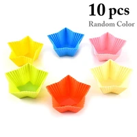 10 pcsset silicone cake mold home diy cake pastry baking molds creative muffin cupcake bakeware decorating cake tools supplies