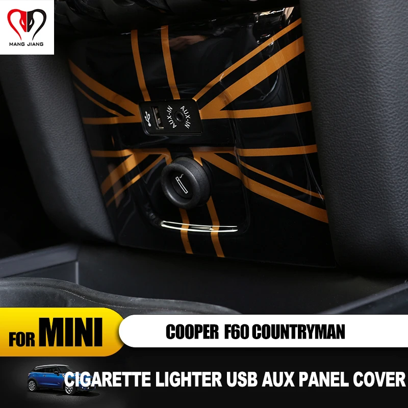 PC Union Jack AUX Зажигалка накладка чехол наклейка для mini cooper F60 земляк автомобиль-Стайлинг интерьера украшения