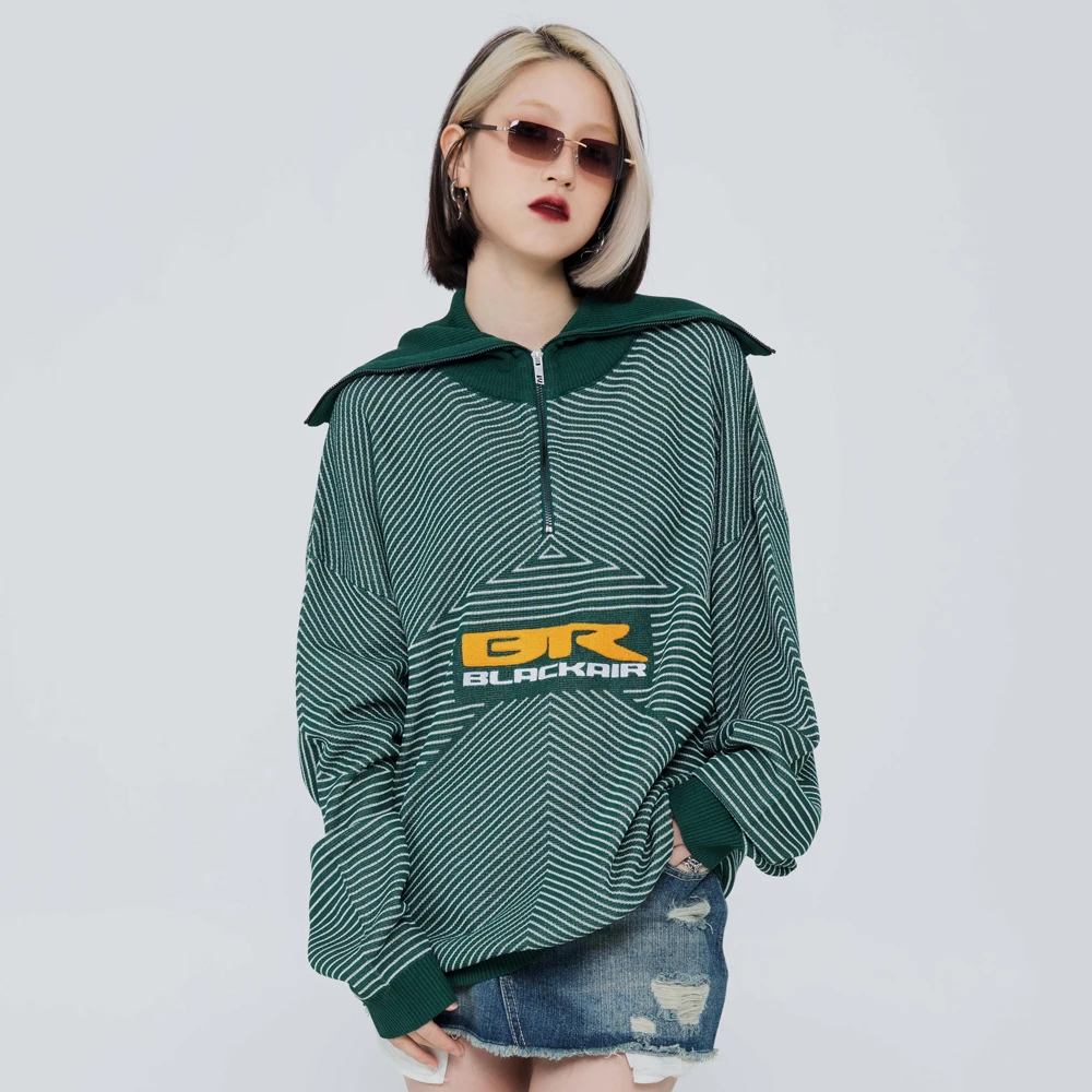 

Knitted Spring Women Sweaters Fashion Zippers Streetwear Hip Hop Oversized Long Sleeve Top Y2k Sweater Harajuku Women Clothing