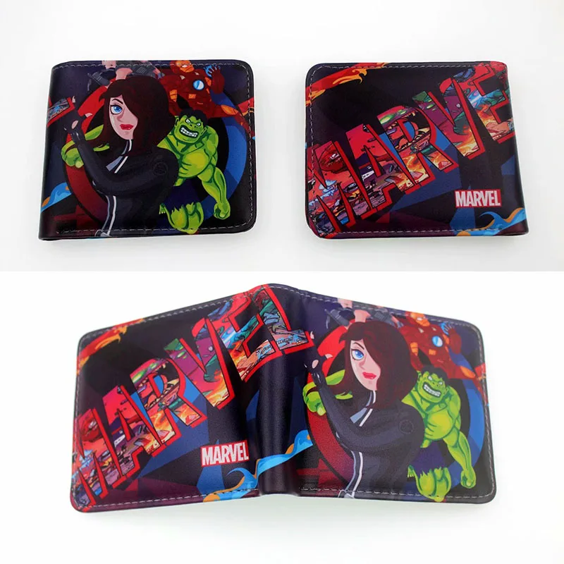 Комиксы DC Marvel бумажник Мстители, Железный человек Капитан Америка мультфильм аниме-кошелек Роскошный дизайн модный кожаный кошелек с монетницей
