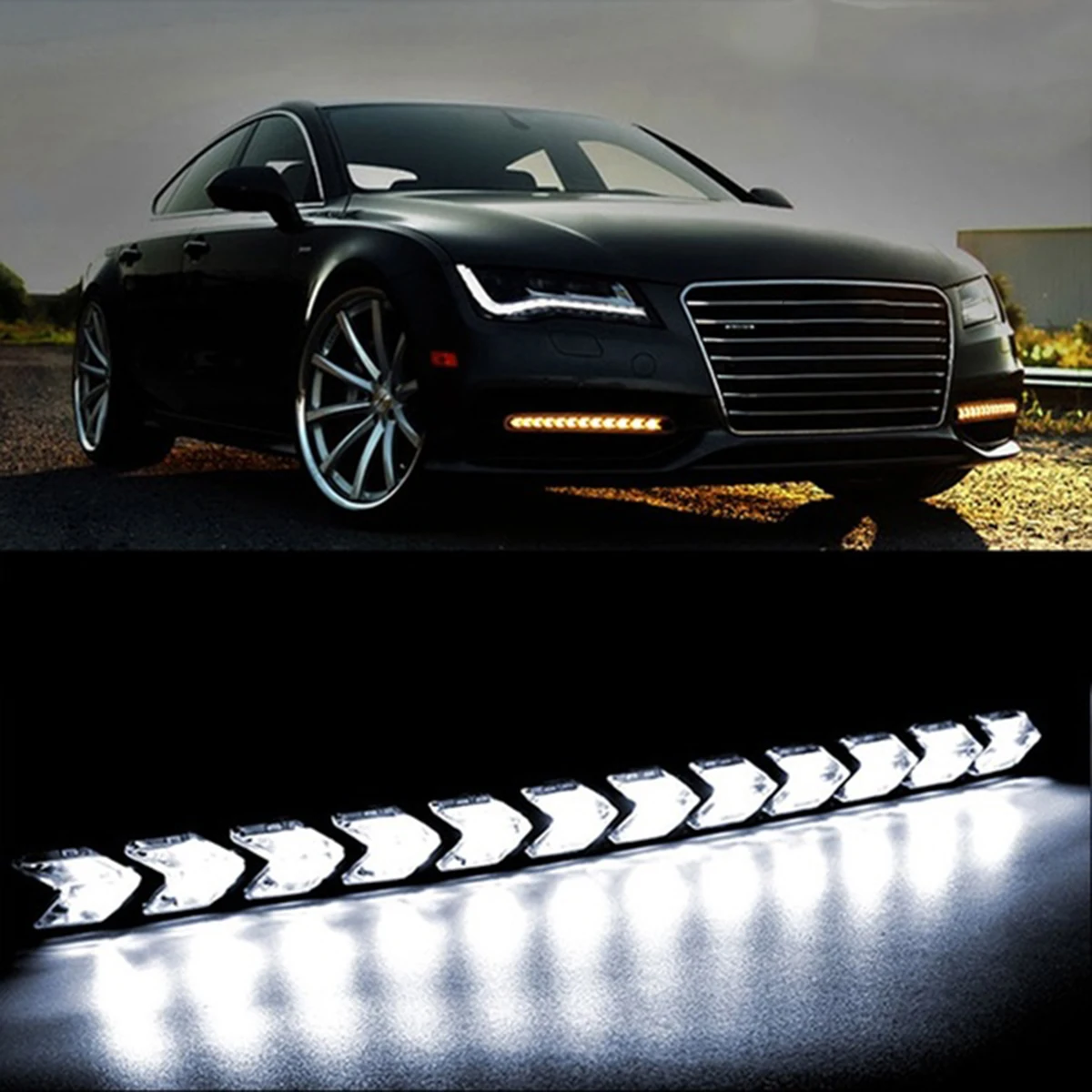 2 шт. 12 В автомобисветильник водонепроницаемая гибкая дневная подсветка DRL 3030 лм