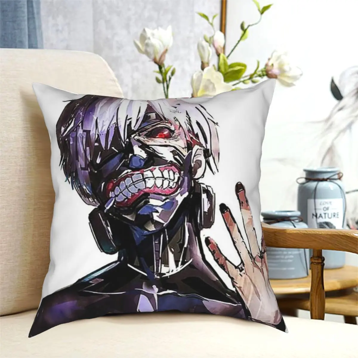 

Tokyo ghoul Throw Pillow Travel Pillow Bed pillow Cushion Cover Decorative Pillowcases Case Home Sofa Cushions 40x40,45x45cm