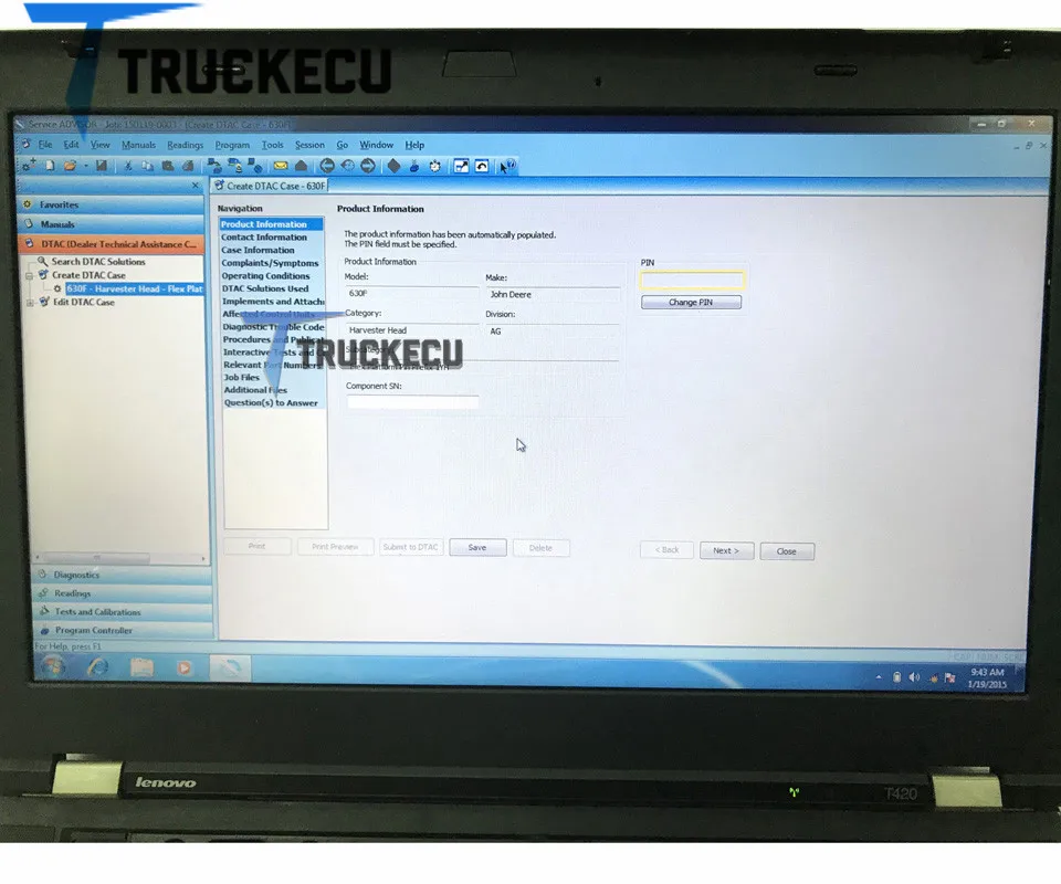 CF/AG/CCE диагностическое программное обеспечение в HDD для JD сельского хозяйства