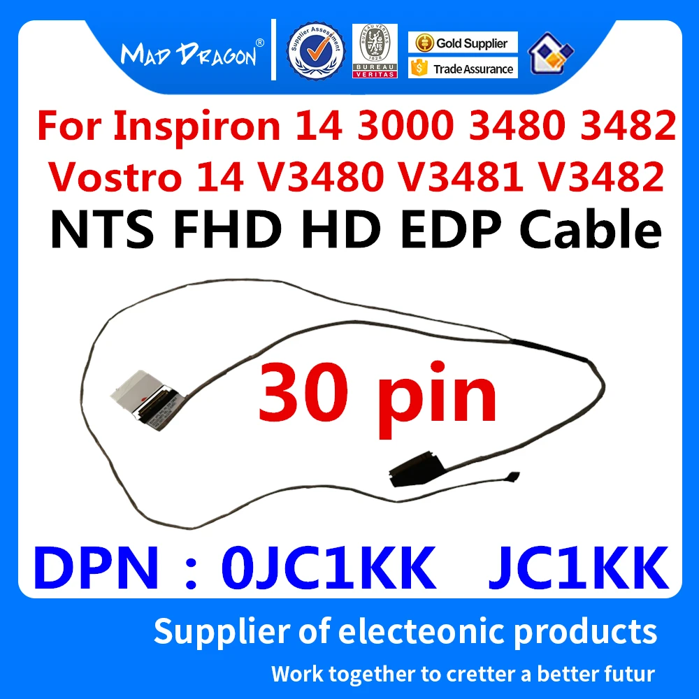 

New original LCD LVDS Cable NTS FHD HD EDP Cable For Dell Inspiron 14 3000 3480 3482 Vostro 14 V3480 V3481 V3482 0JC1KK JC1KK